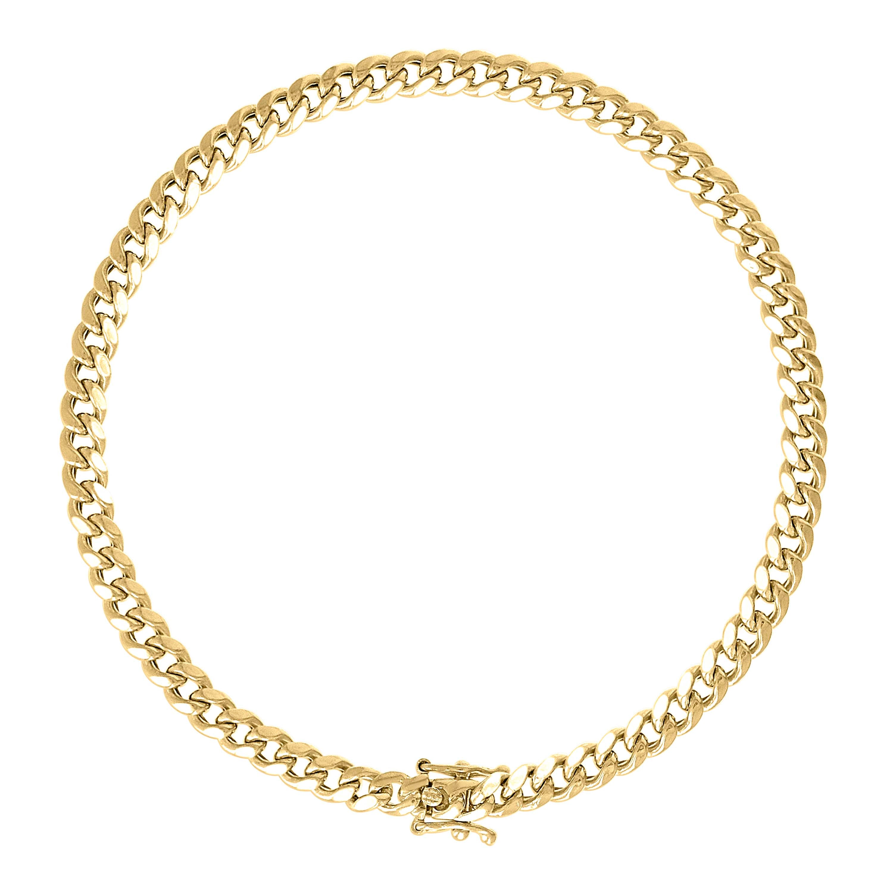 925 Sterling Silver Hollow Miami Cuban Chain Yellow 120 4.1mm