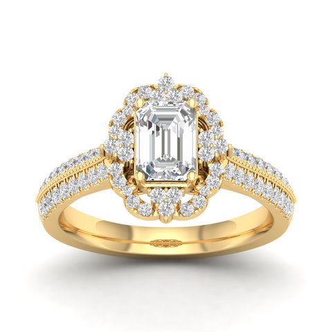 14K Yellow 0.88Ct D-Certified Ring