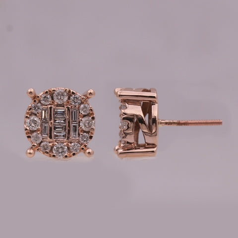 10K Yellow 0.84Ct D-Baguette Earrings