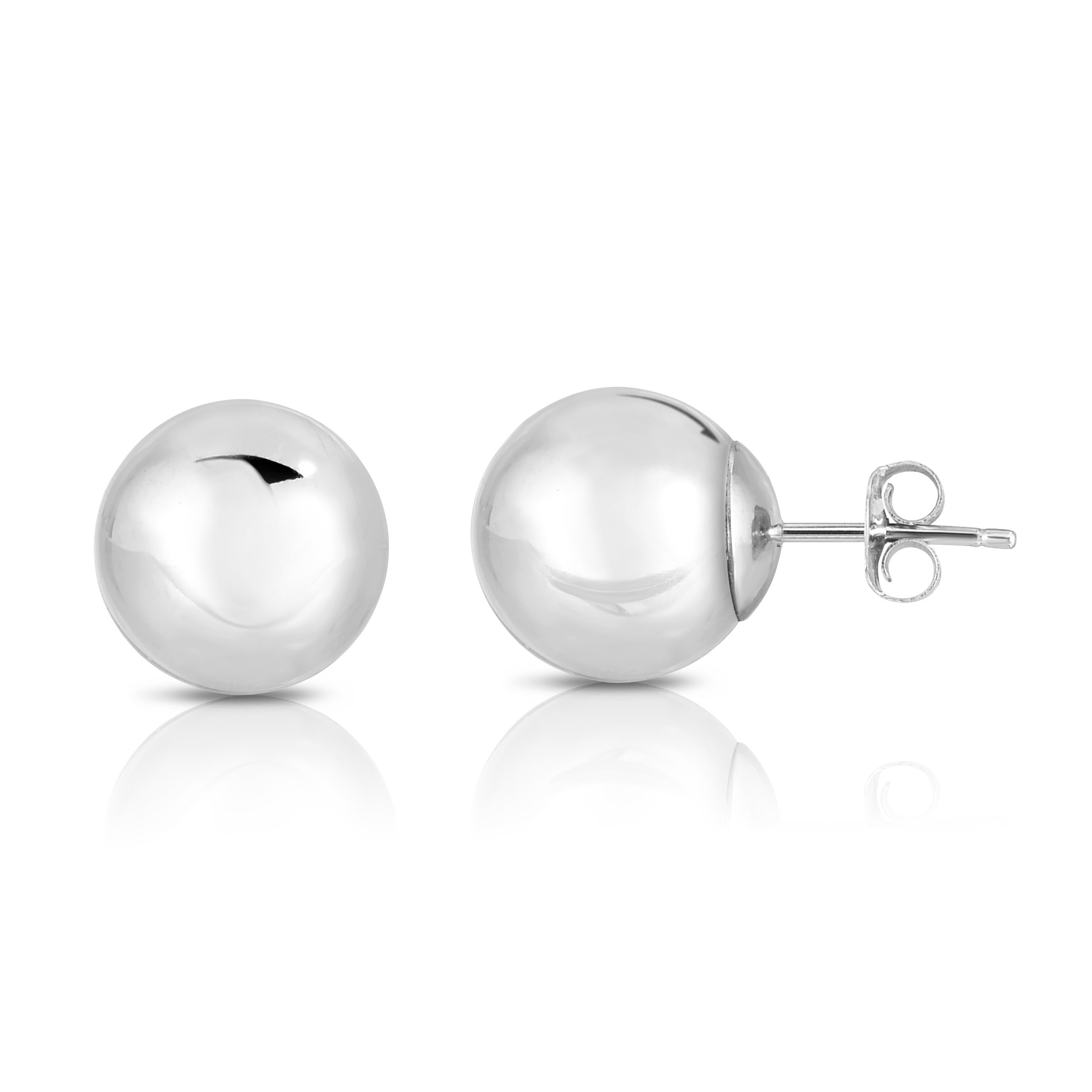 14K Yellow Gold Polished 10Mm Post Earring