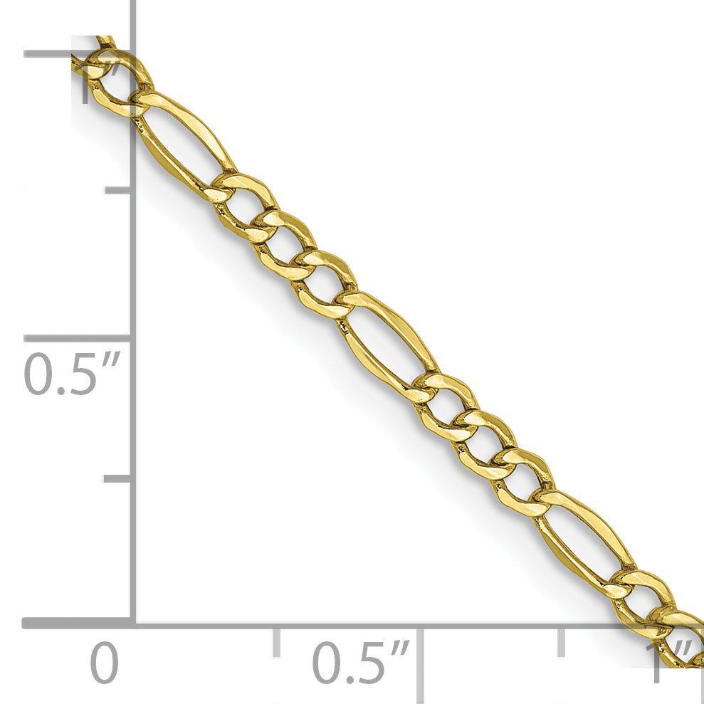 10K 2.5Mm Semi-Solid Figaro Chain