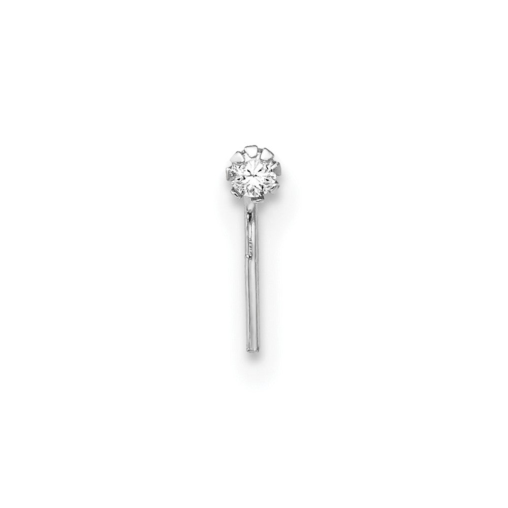 10k White Gold 1.5mm Set Of 3 CZ Nose Studs