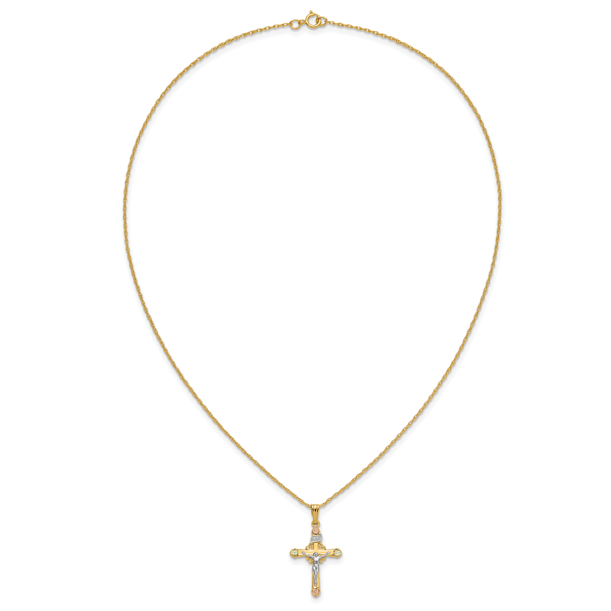 10k & 14k Gold Filled w/ 12k Accents Cross Necklace
