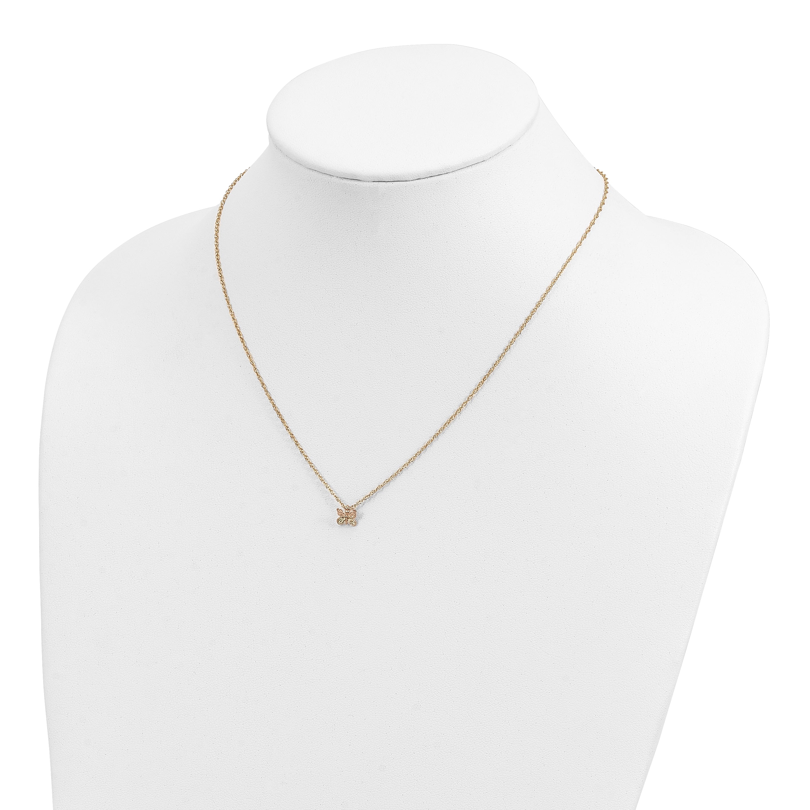 10k Tri-Color Black Hills Gold Butterfly Necklace