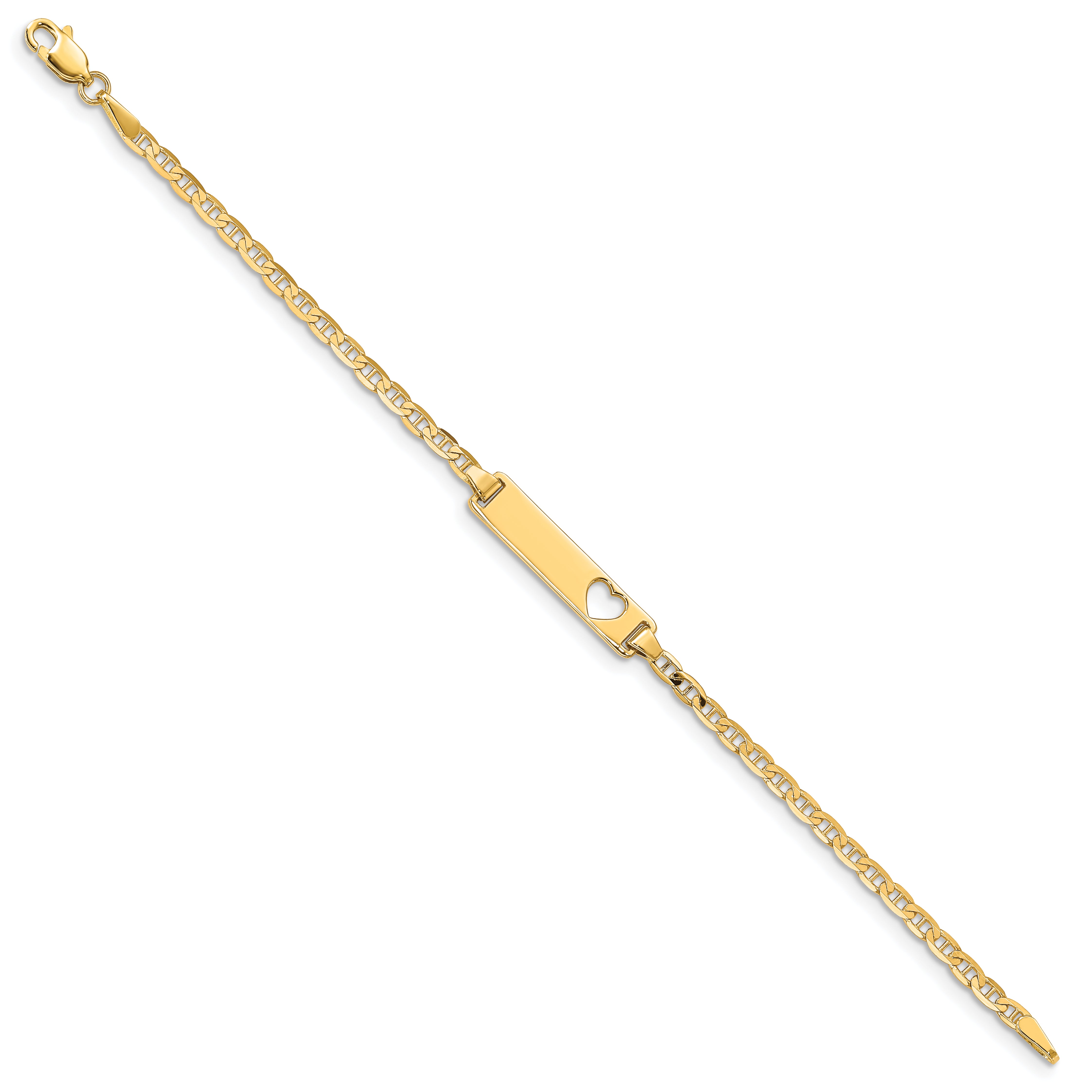 10K Flat Anchor Link Id Bracelet