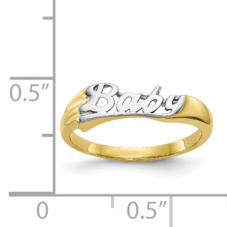 10K w/ Rhodium BABY Child's Ring