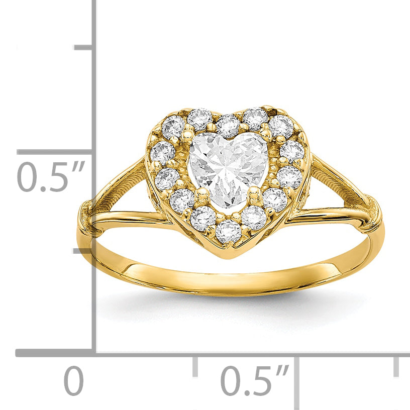 10k CZ Heart Ring
