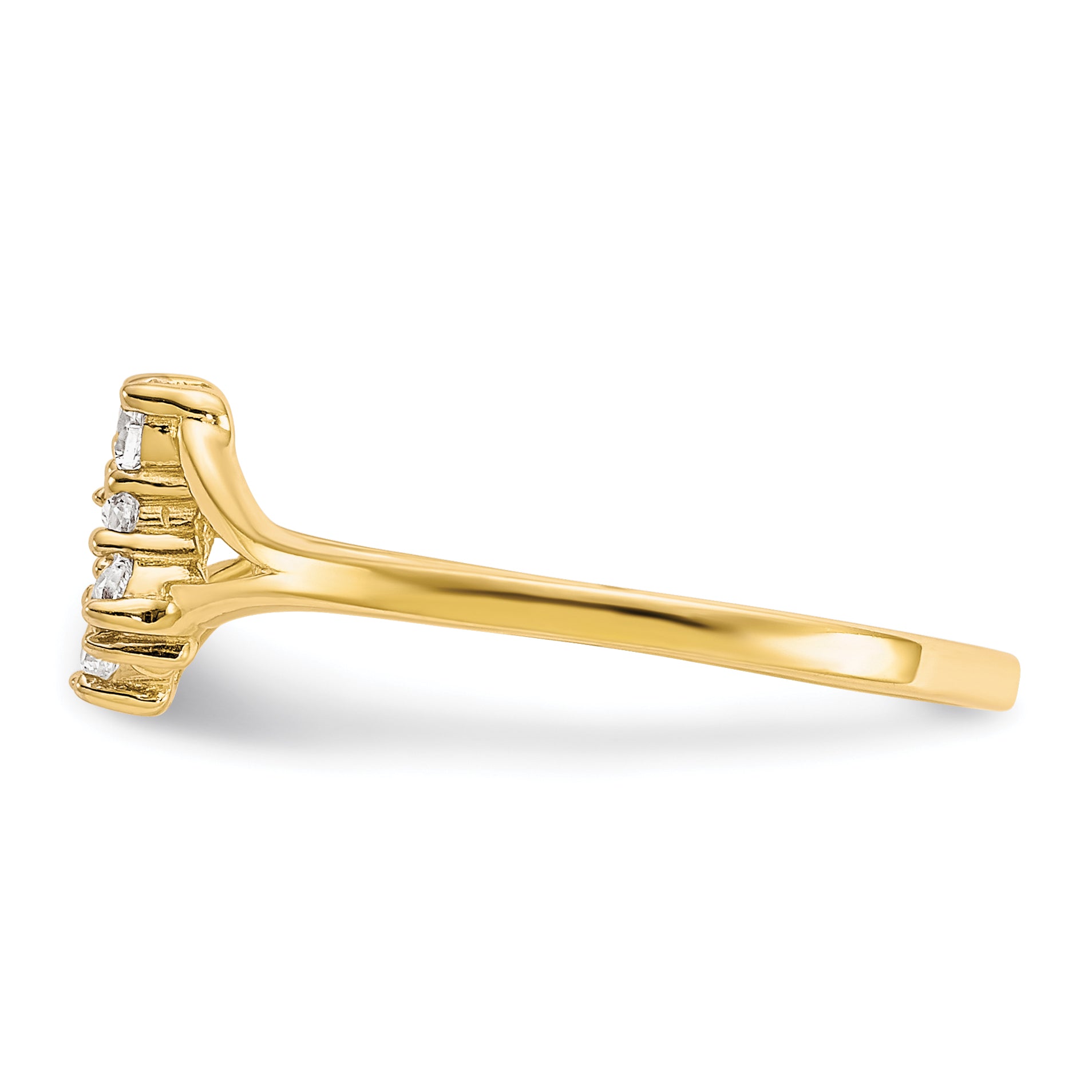 10K w/Rhodium CZ Butterfly Ring