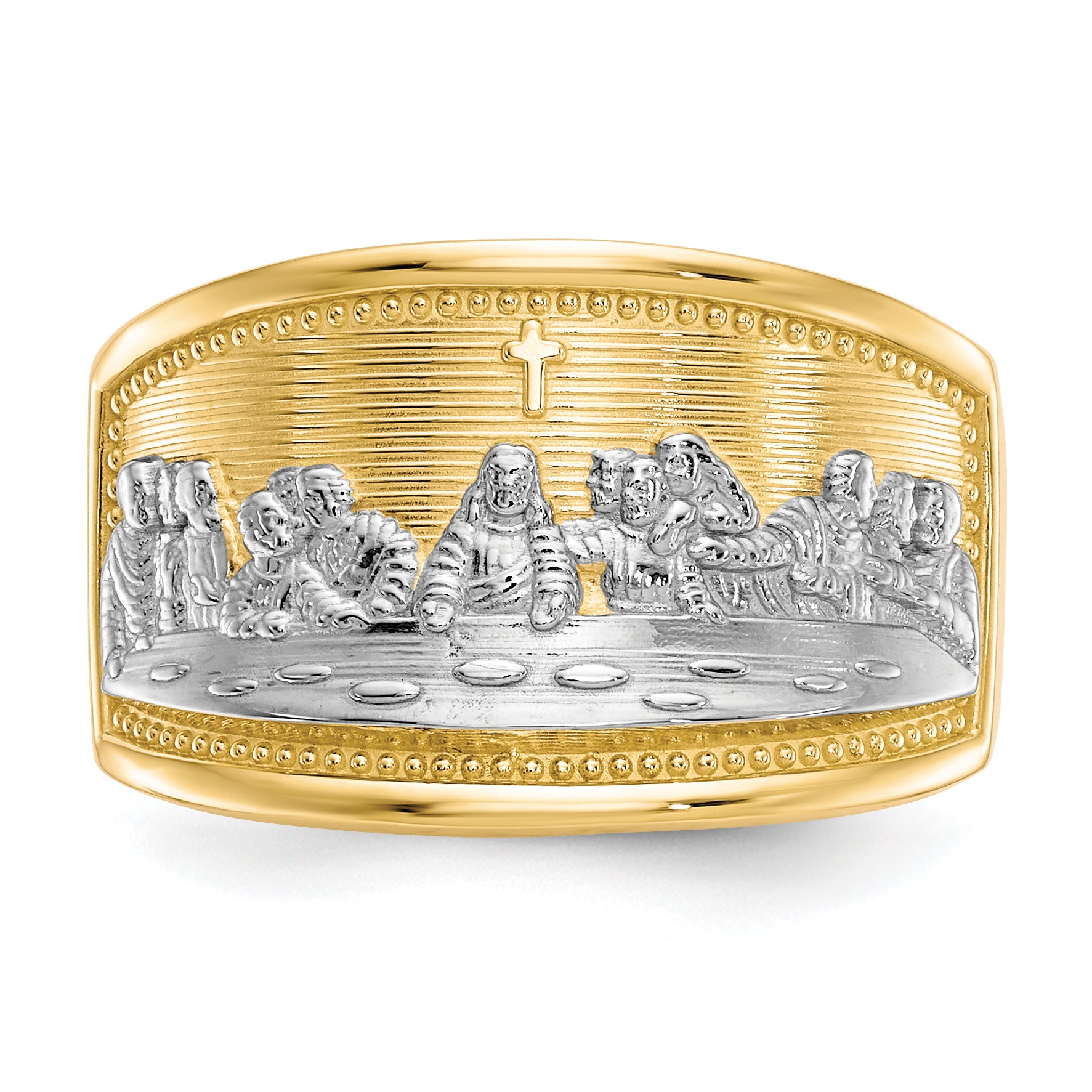 10k & Rhodium Ladies Last Supper Ring