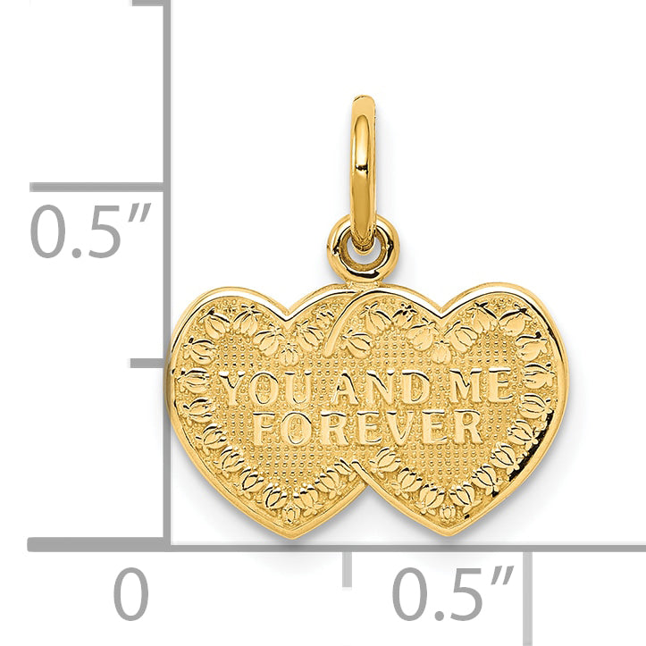 10K You and Me Forever Heart Charm