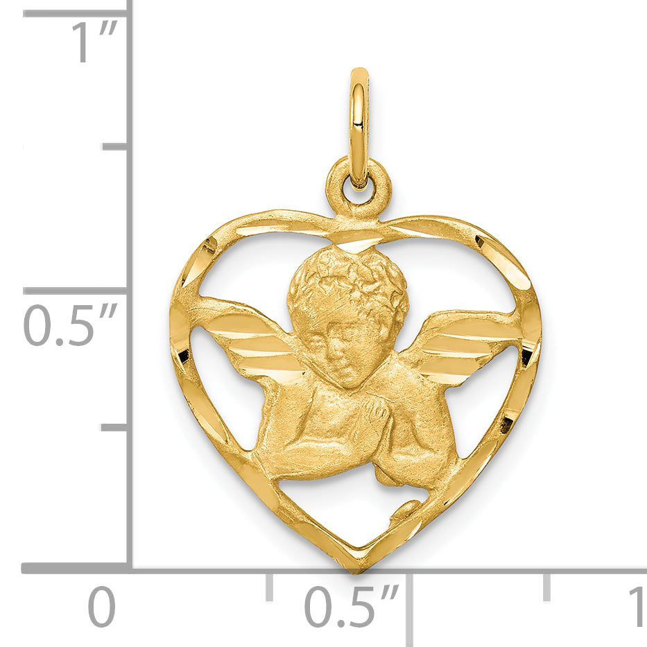 10K Angel Heart Charm
