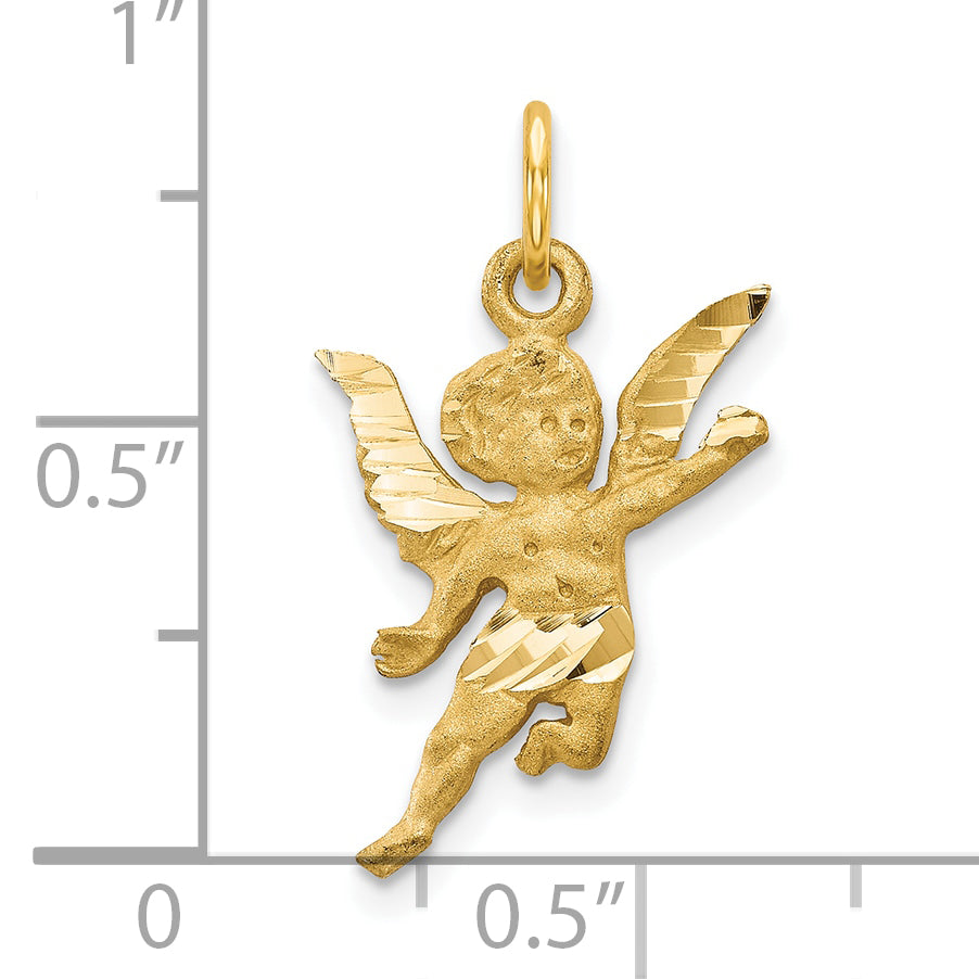 10k Solid Satin Angel Charm