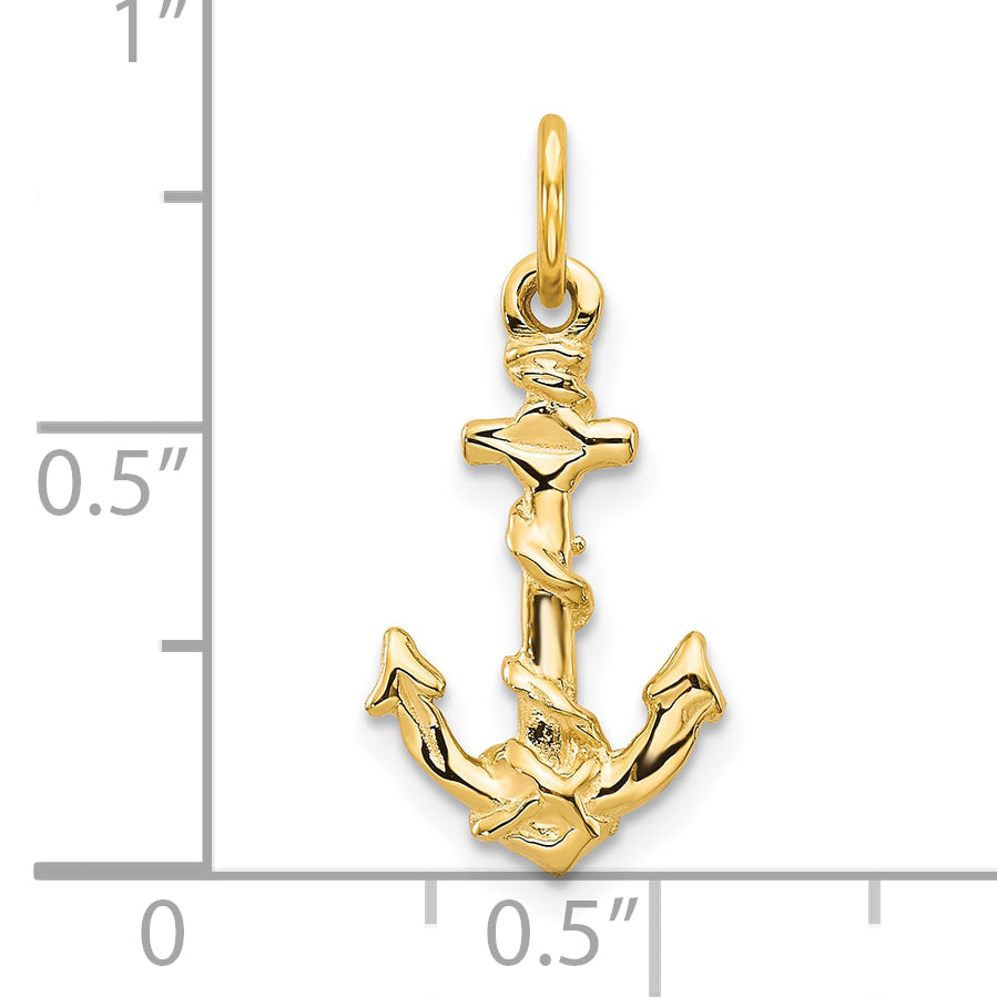 10k Anchor Pendant