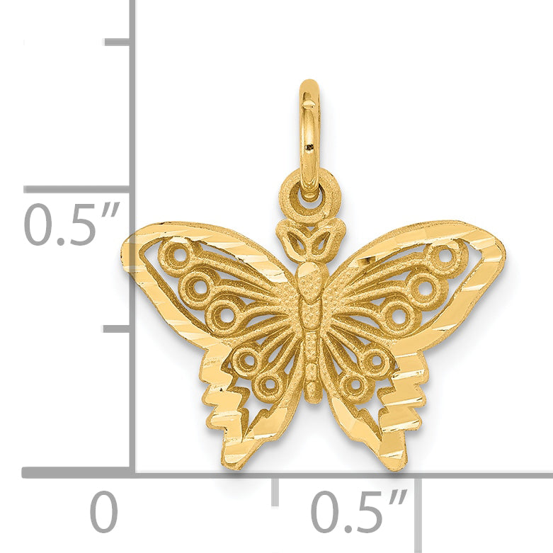 10k Butterfly Charm