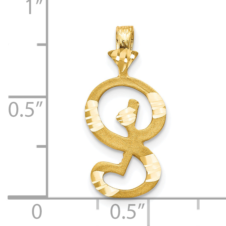 10k Initial S Pendant