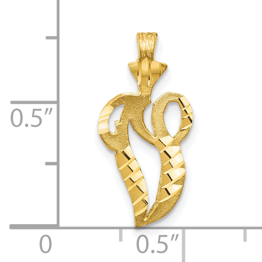 10k Initial V Pendant