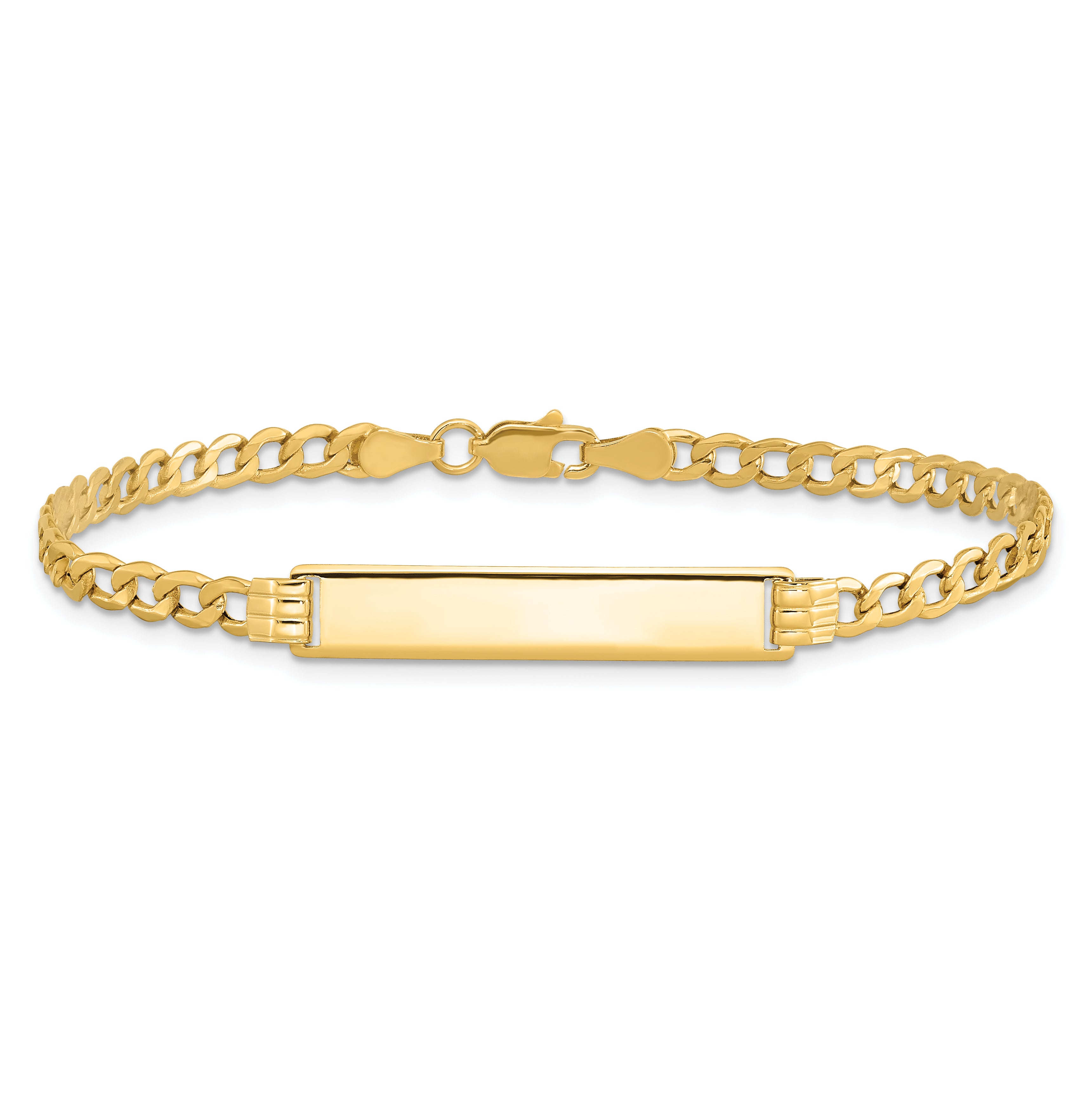10k Semi-solid Curb Link ID Bracelet