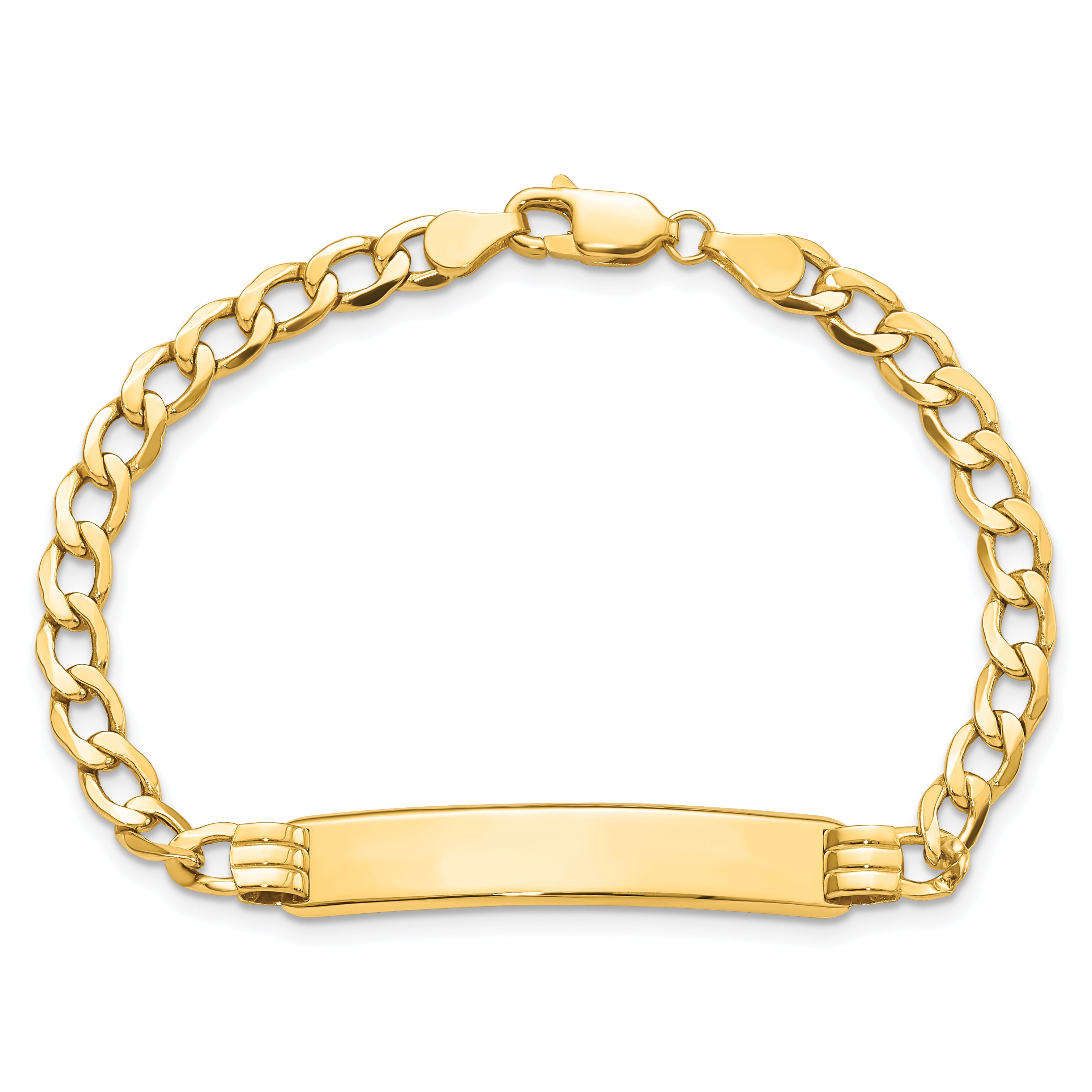 10k Semi-solid Curb Link ID Bracelet