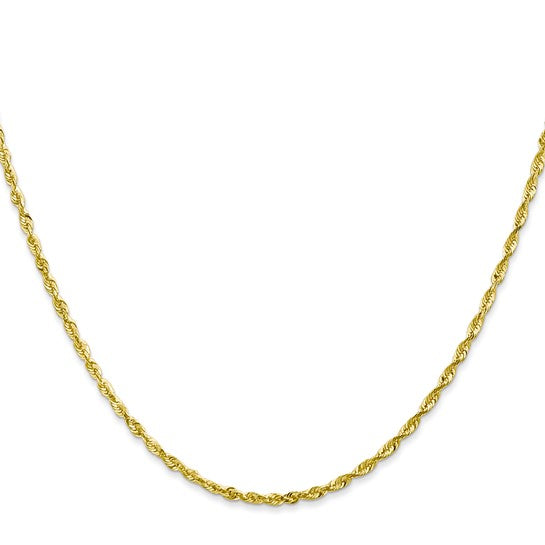10K Solid Yellow Gold Rope Chain 18" And Cross Nugget Charm