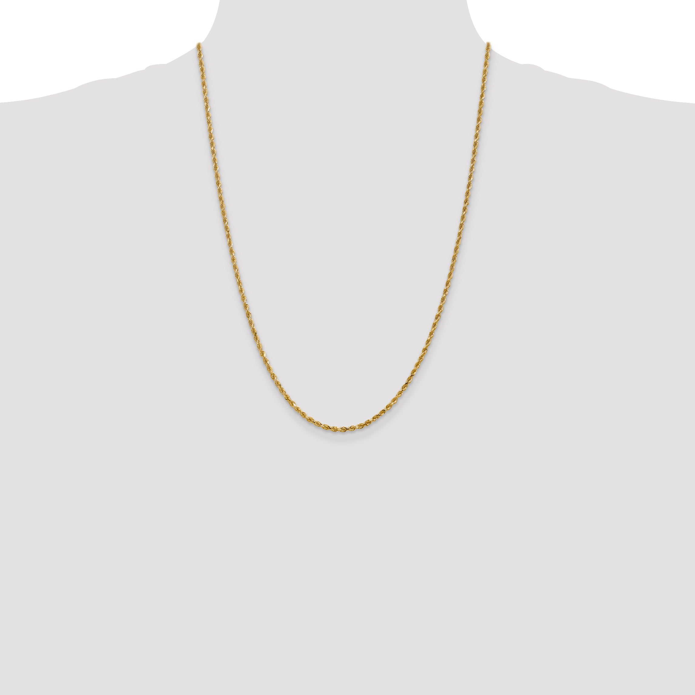 10k 2.25mm Diamond-cut Rope Chain