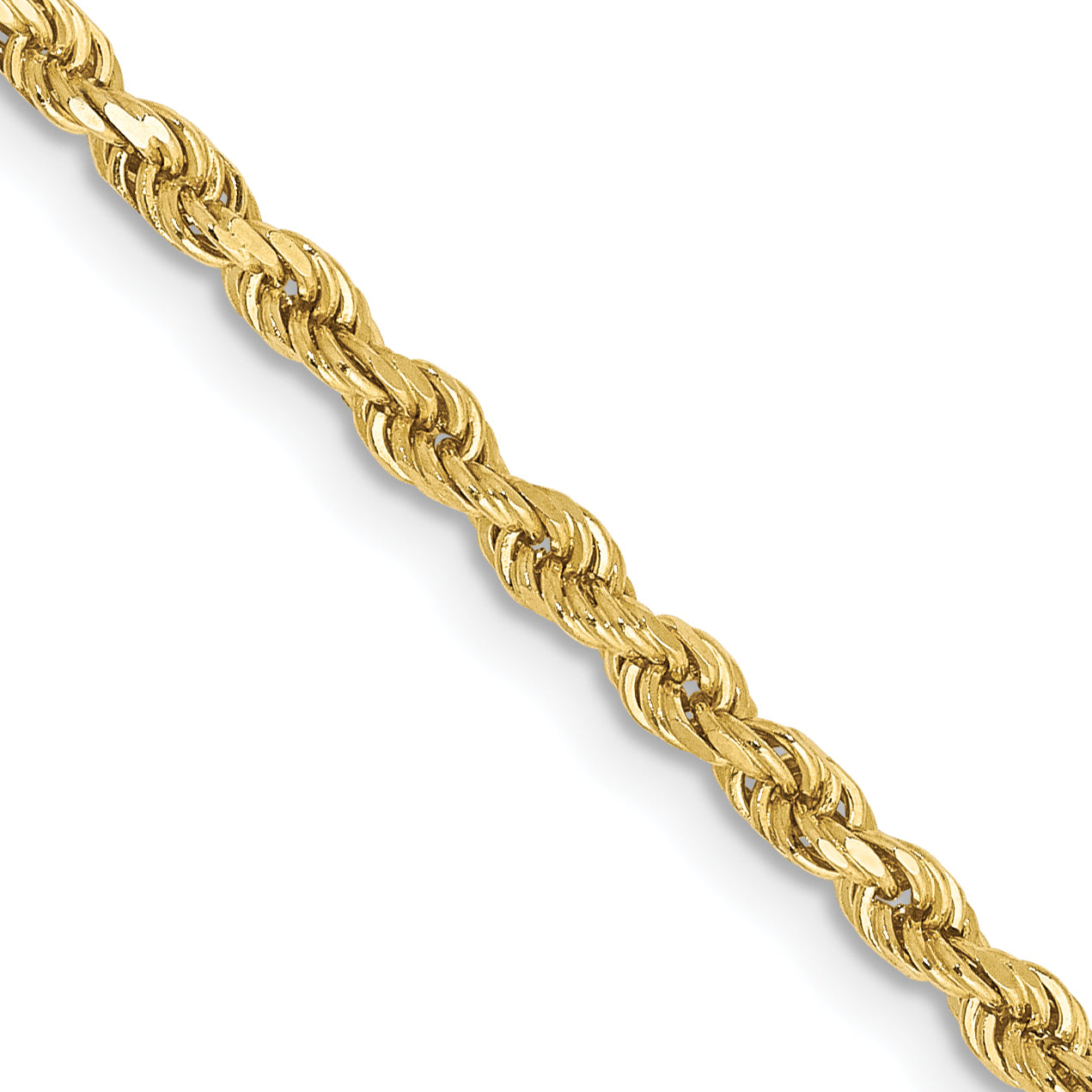 10k 2.25mm Diamond-cut Rope Chain