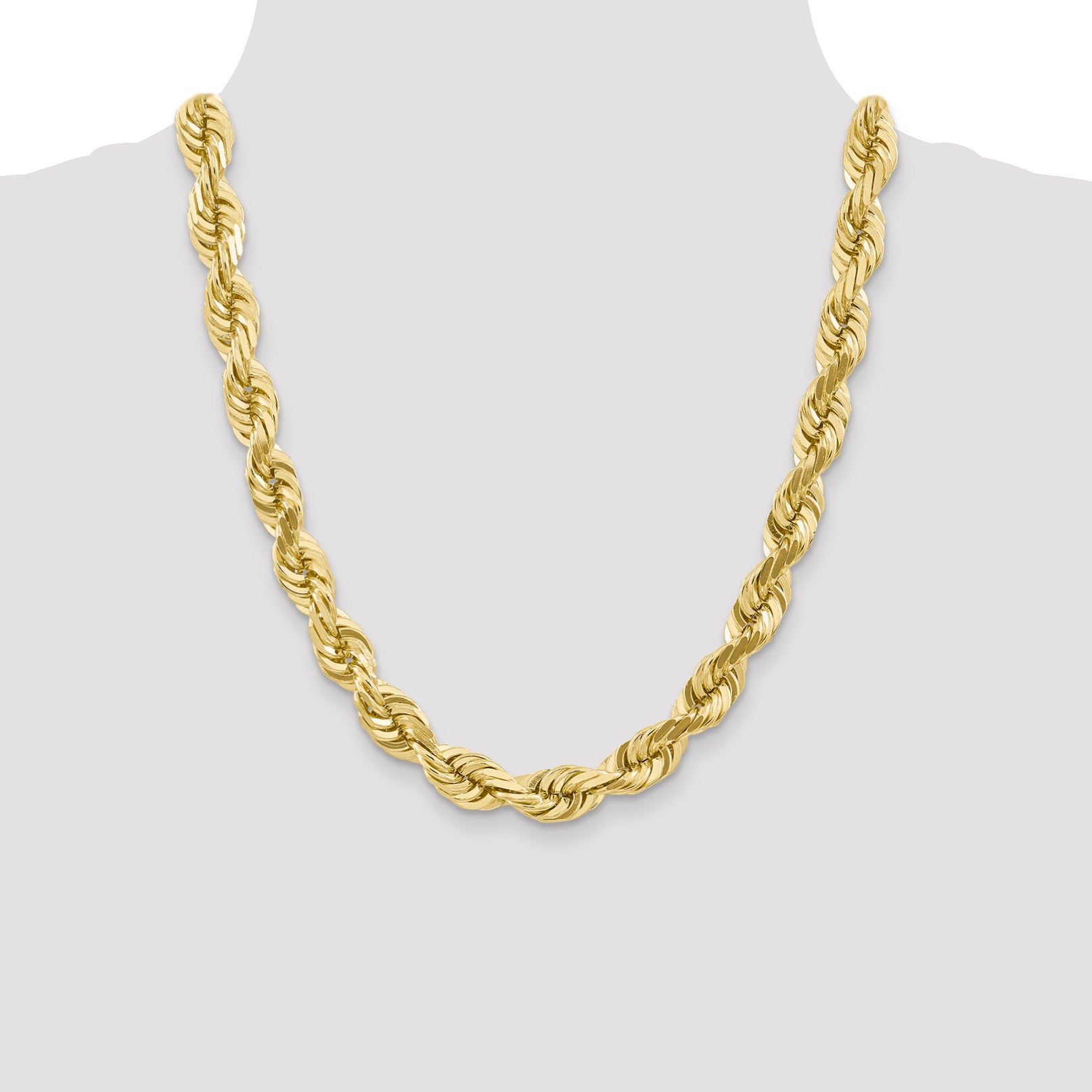 10k 10mm Diamond-cut Rope Chain
