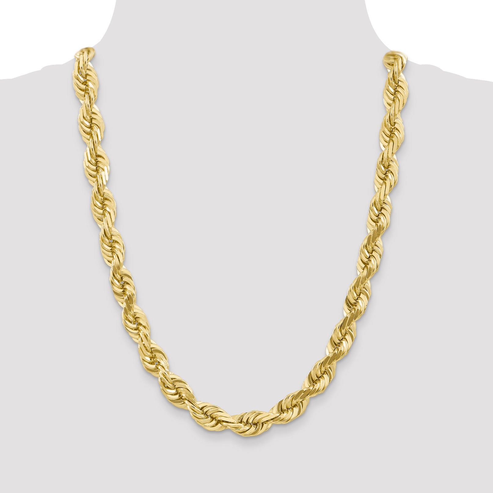 10k 10mm Diamond-cut Rope Chain