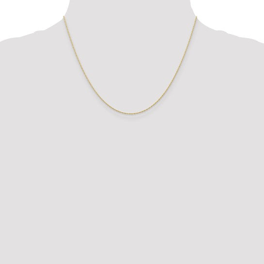 10K Yellow Gold Ultra Light Cable Rope Chain Necklace, 0.4Mm 14” - 24”