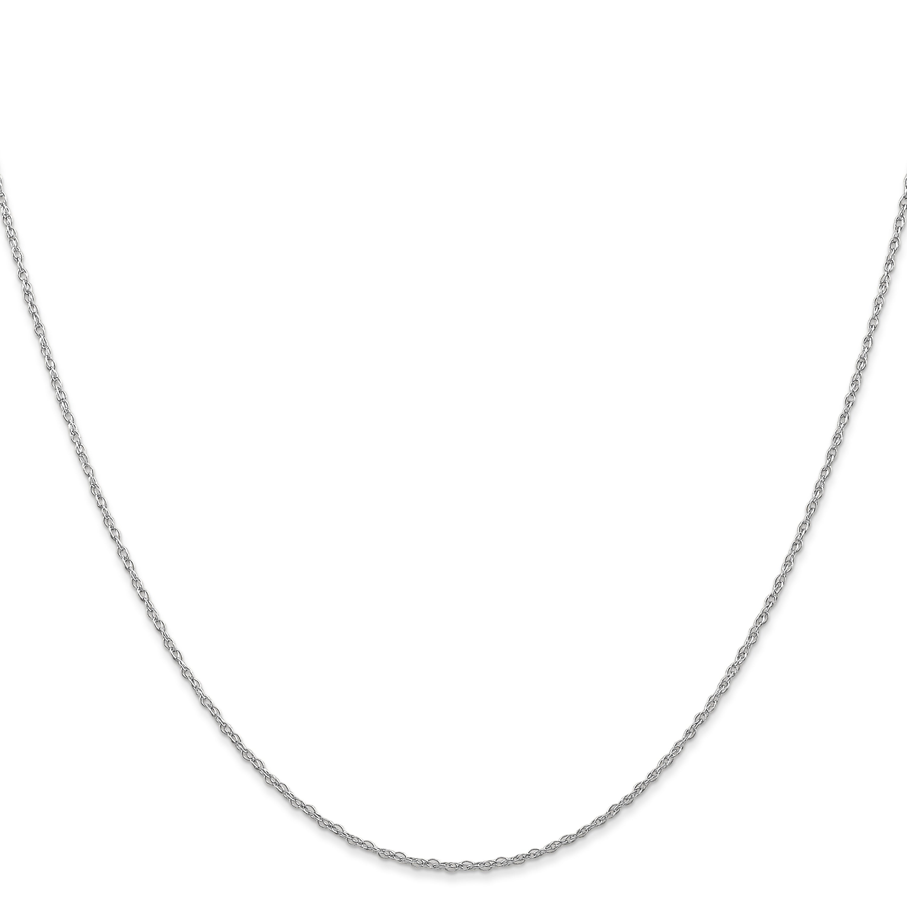 10k White Gold .7mm Carded Cable Rope Chain