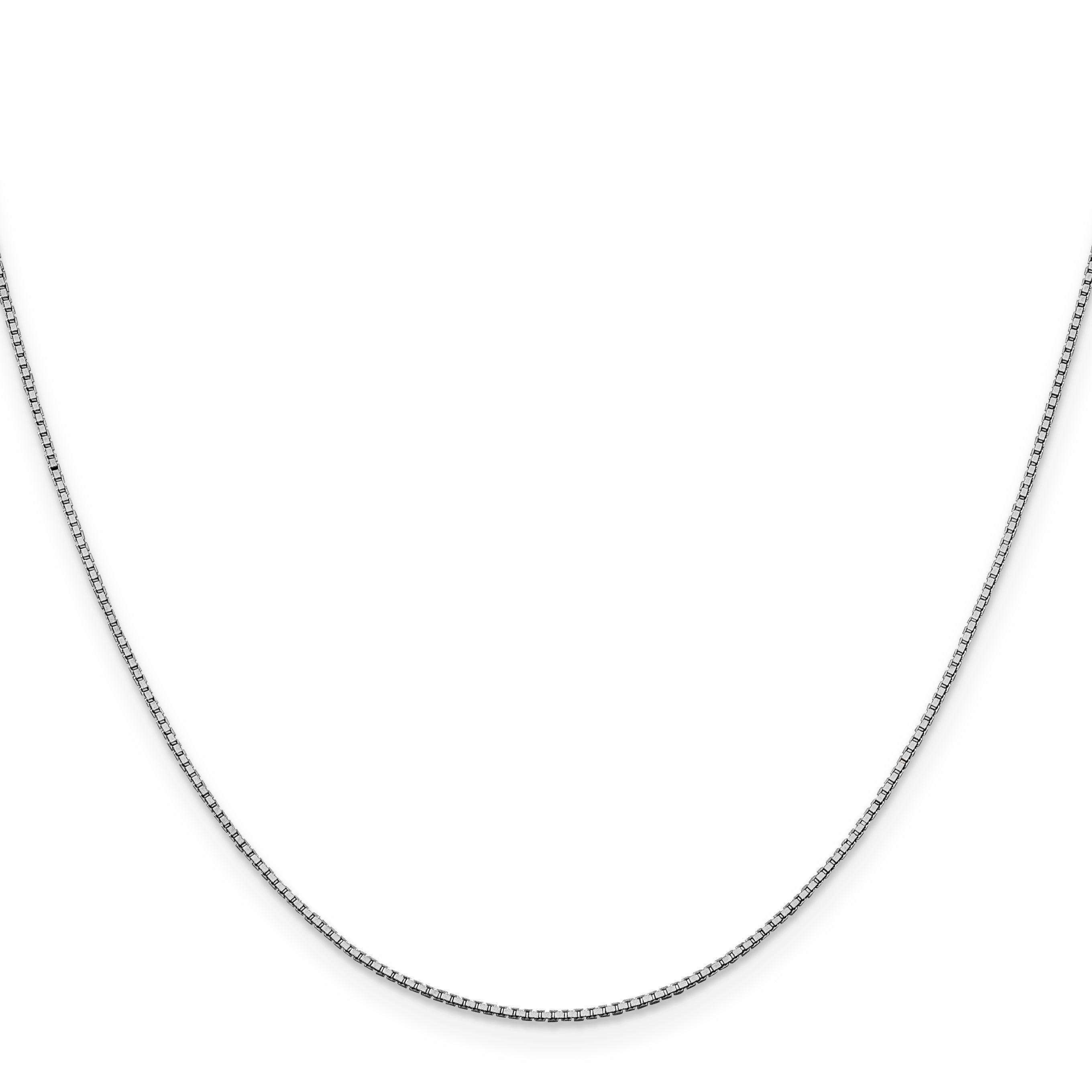 10k White Gold 1mm Box Chain