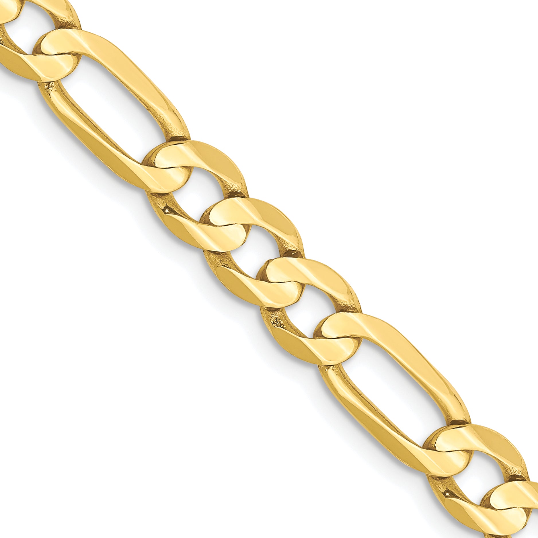 10K 6Mm Concave Open Figaro Chain