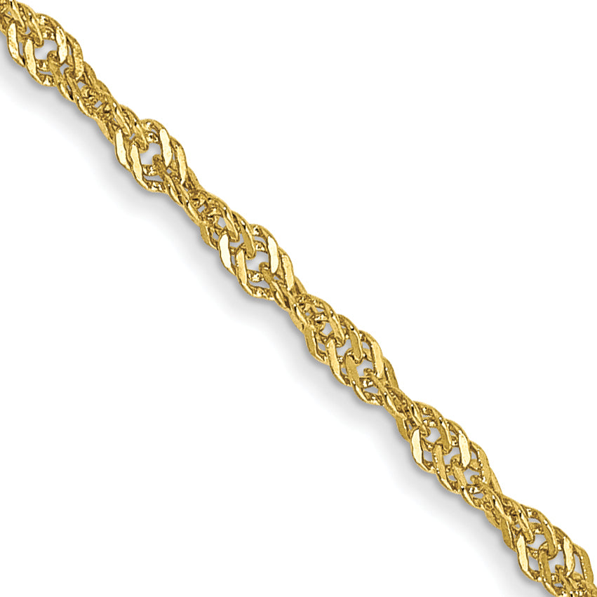 10k 1.4mm Singapore Chain Anklet