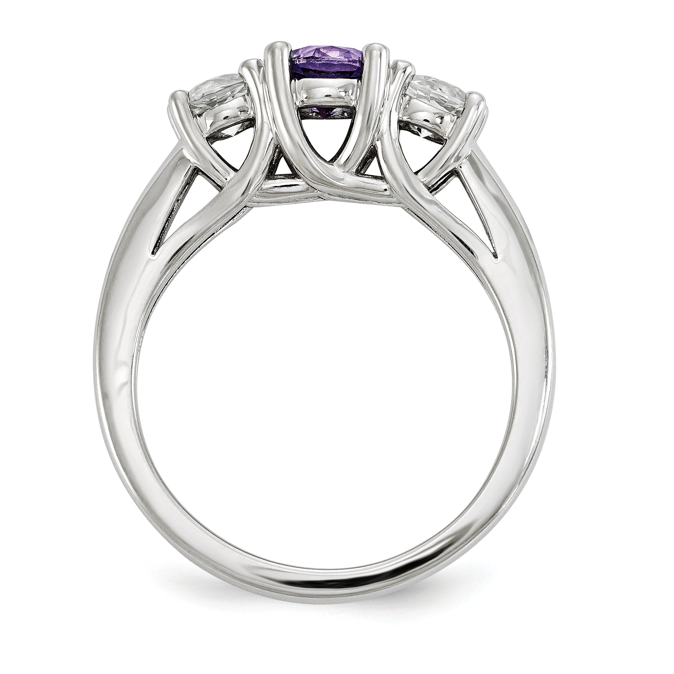 10k WhiteGold Survivor Collection Clear/Purple Topaz Pamela Ring