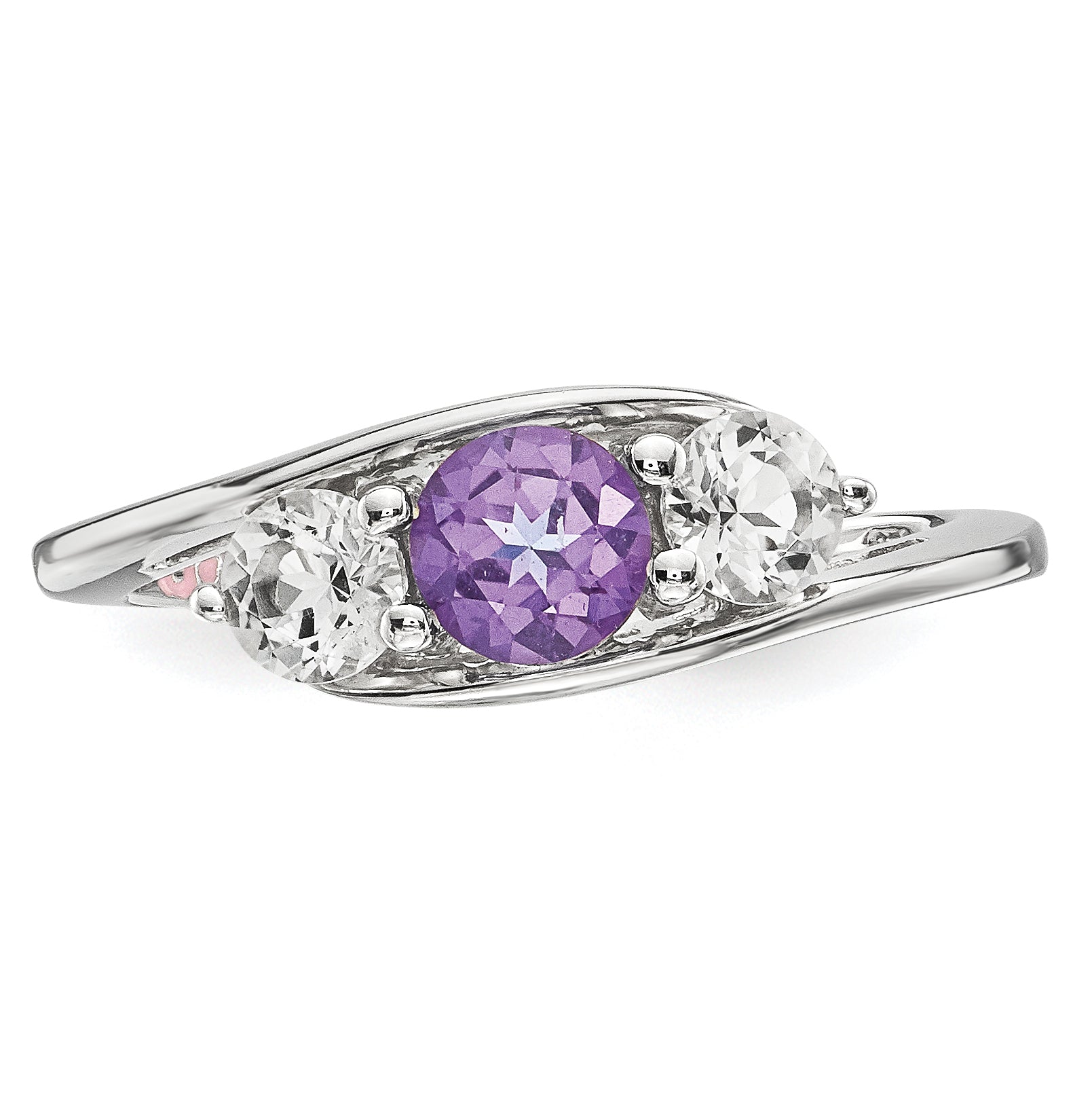 10k White Gold Survivor Collection Clear/Purple Topaz Sue Ring