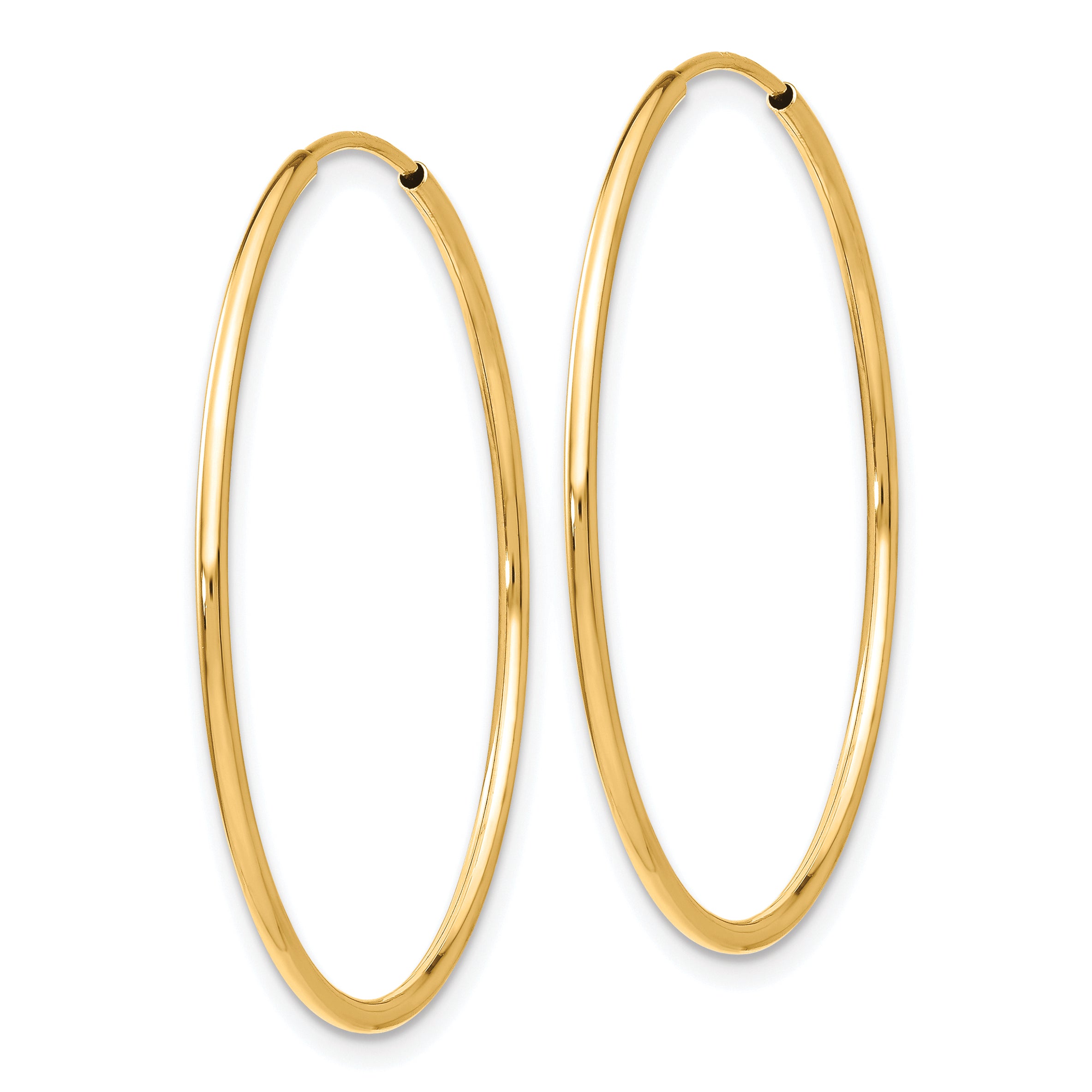 10k Polished Endless Tube Hoop Earrings