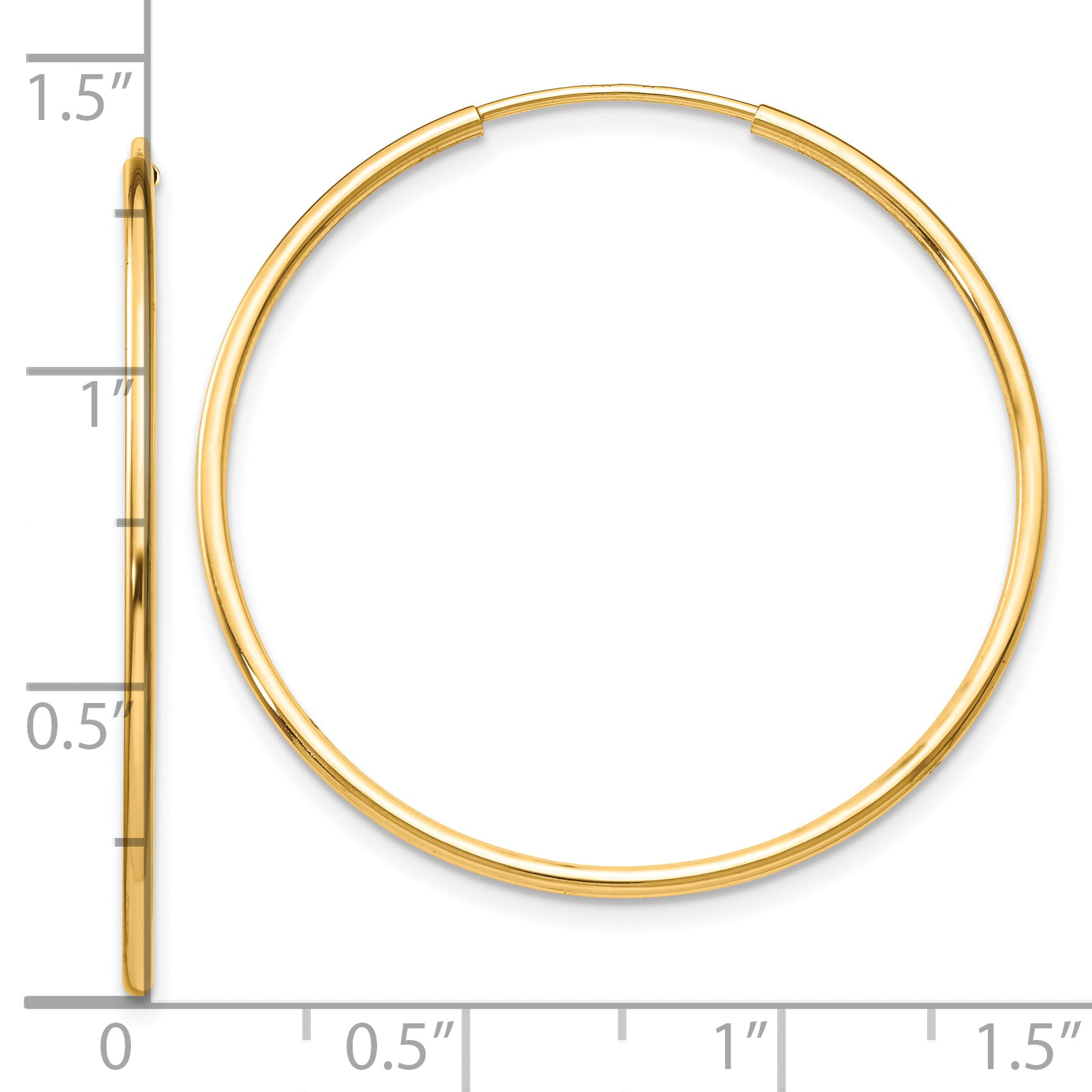 10k Polished Endless Tube Hoop Earrings