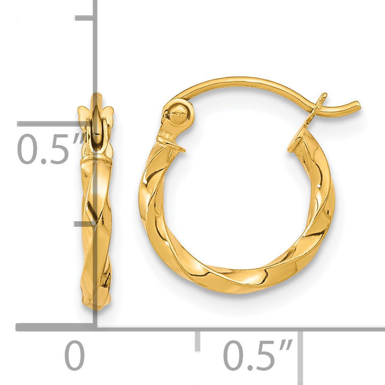 10k Twist Polished Hoop Earring