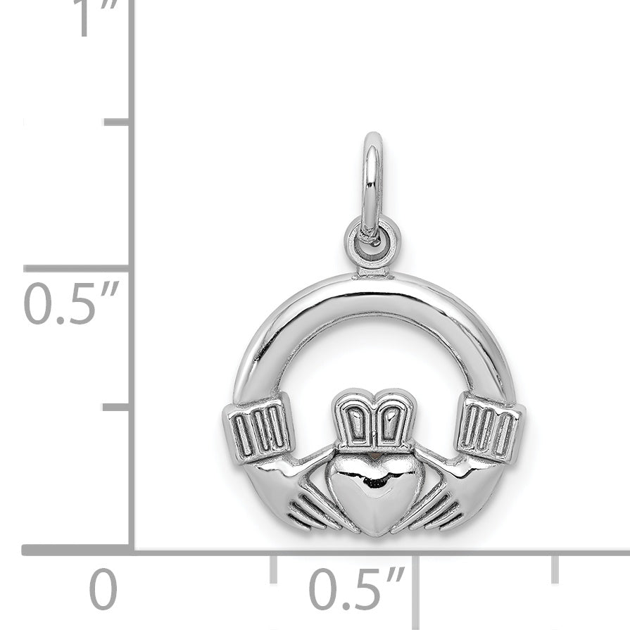 10k White Gold Claddagh Charm
