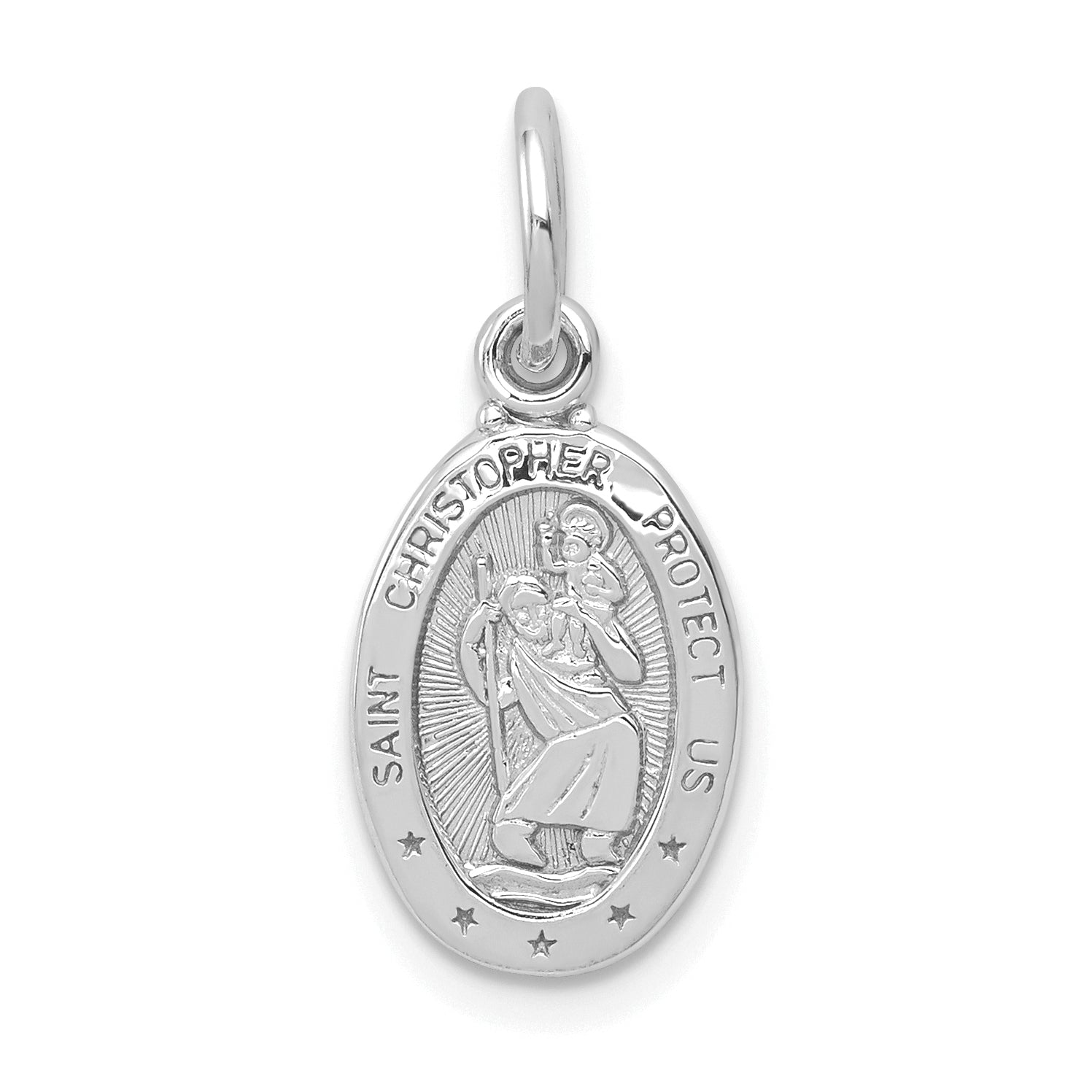 10K White Gold St. Christopher Medal