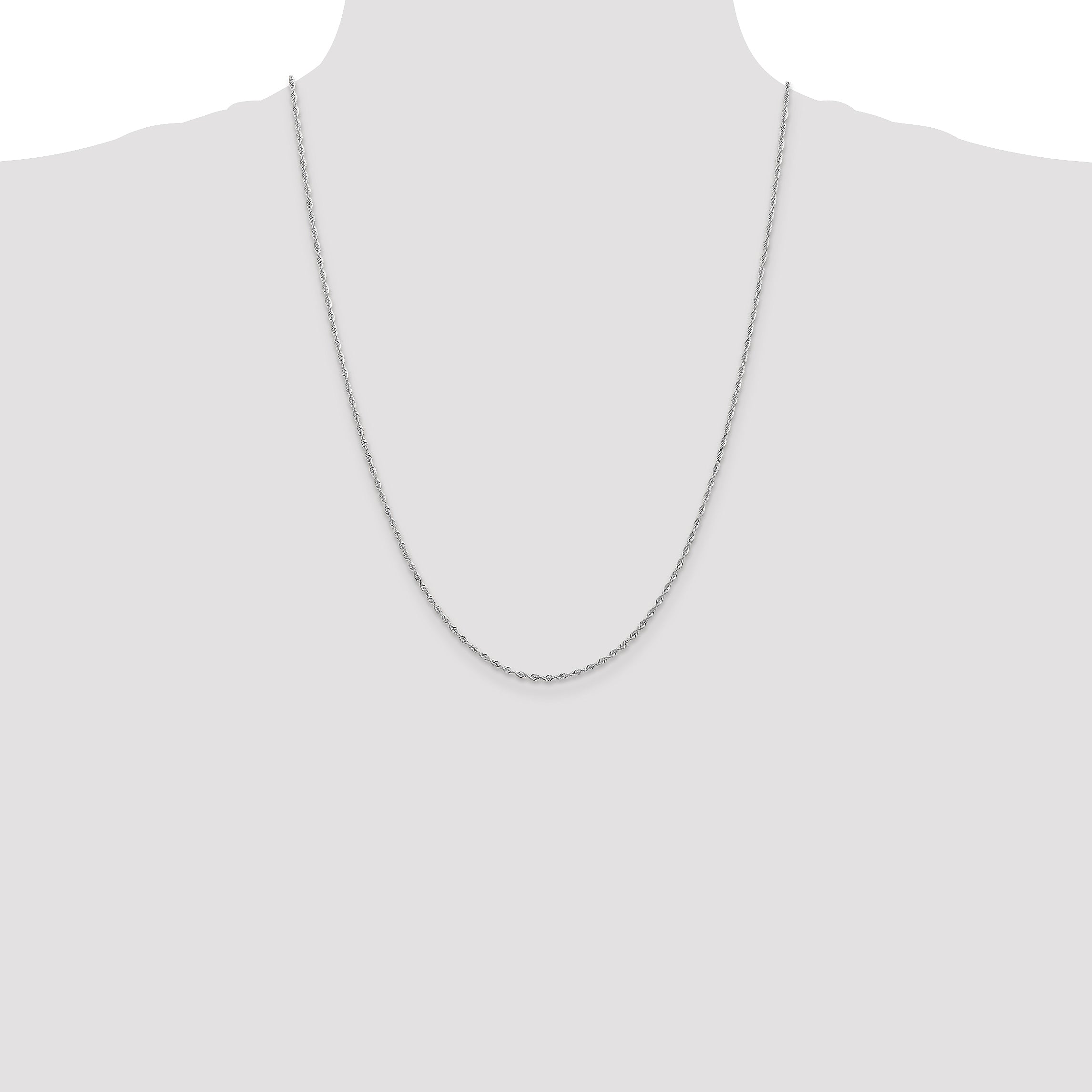 10K White Gold 1.85Mm D/C Quadruple Rope Chain
