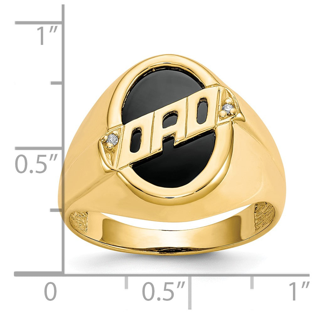 10k Men's Diamond and Black Onyx DAD Ring