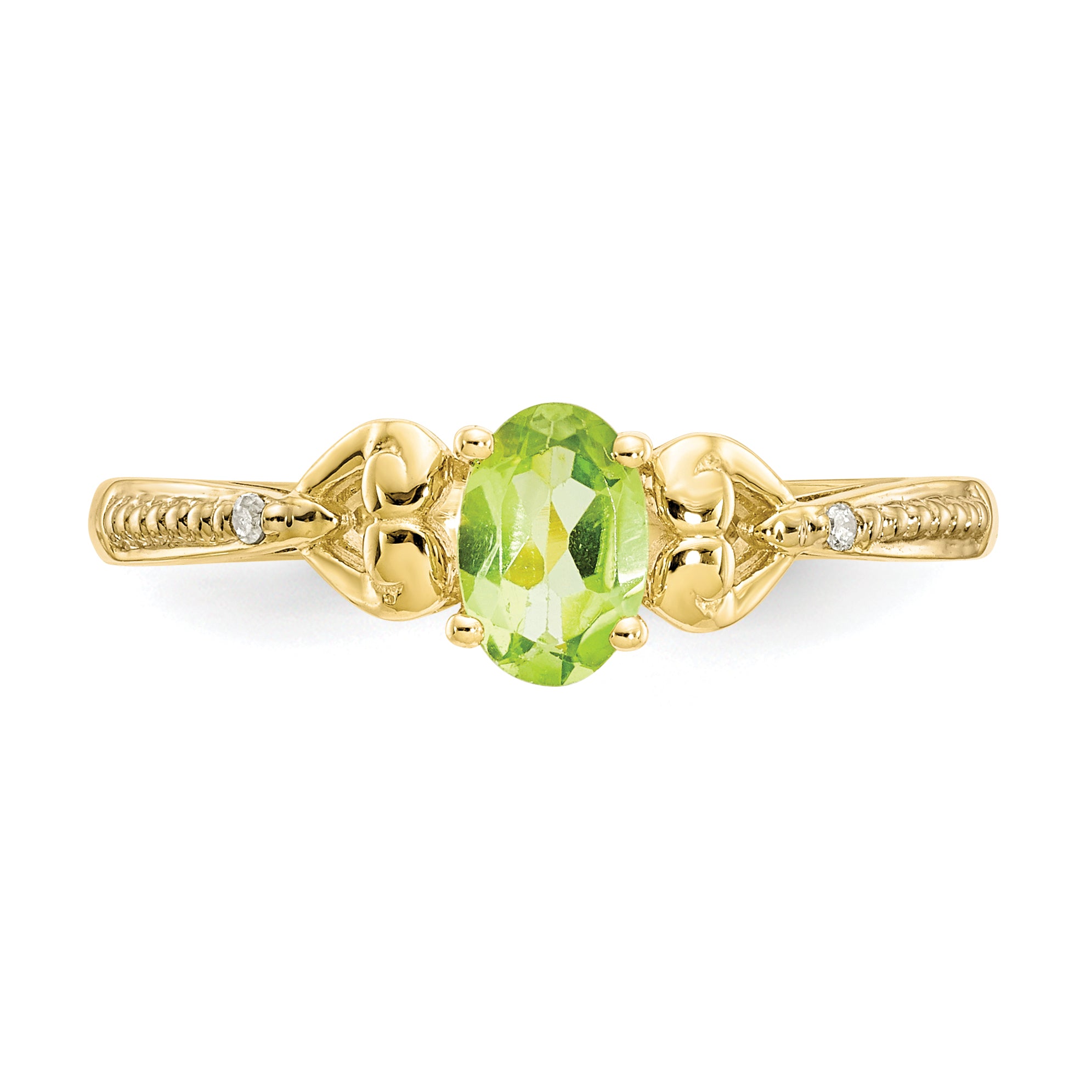 10K Peridot and Diamond Ring