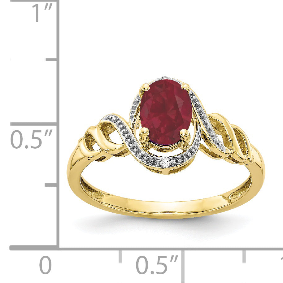 10K Ruby and Diamond Ring