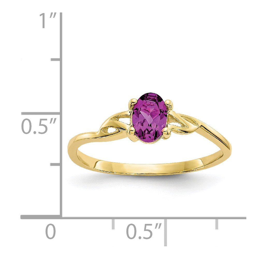 10k Polished Genuine Rhodolite Garnet Birthstone Ring