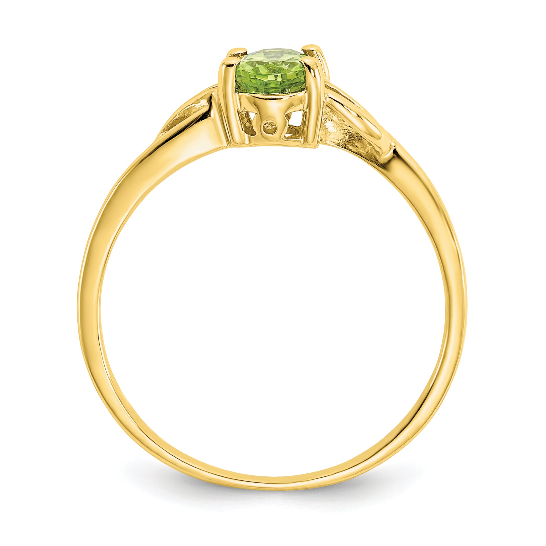 10k Polished Genuine Peridot Birthstone Ring