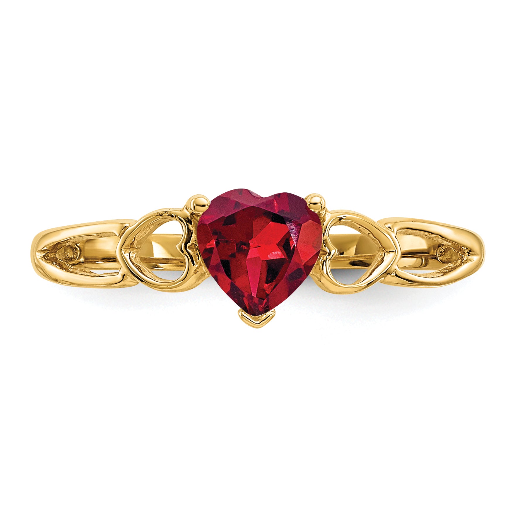 10k Polished Genuine Garnet Birthstone Ring