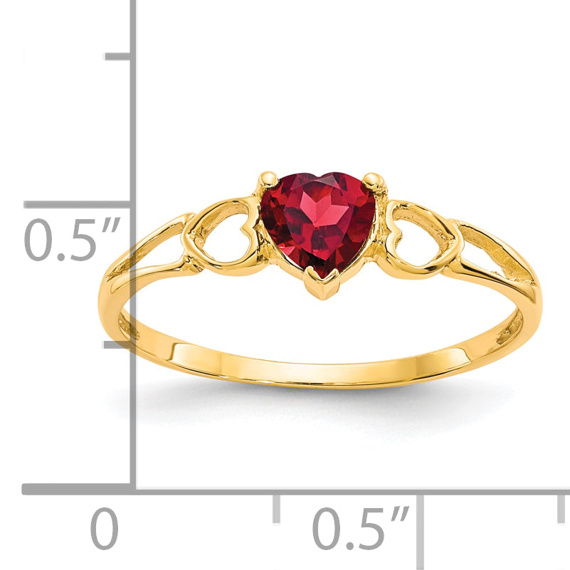 10k Polished Genuine Garnet Birthstone Ring