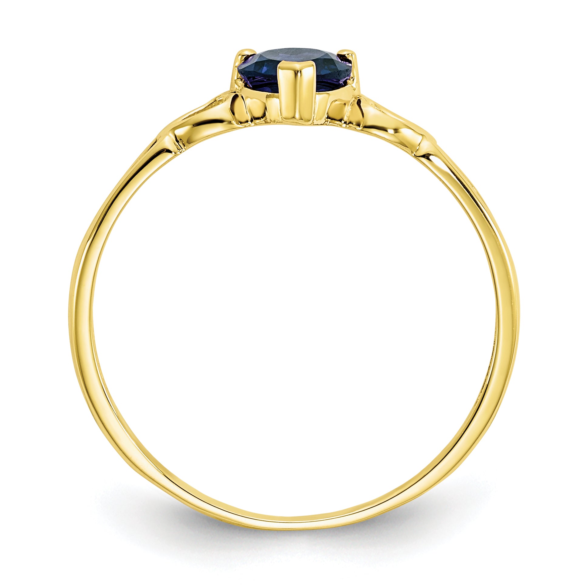 10k Polished Genuine Sapphire Birthstone Ring