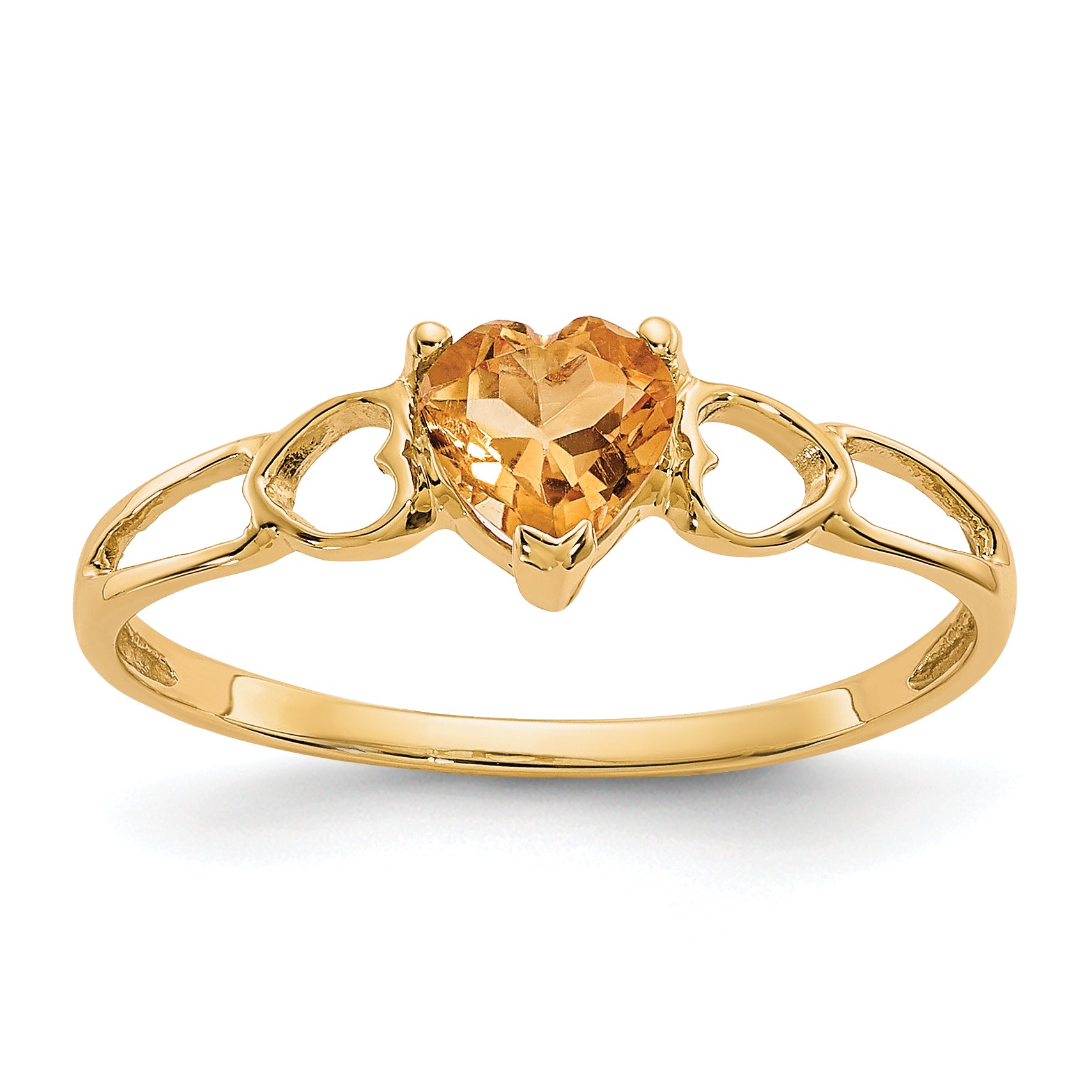 10k Polished Genuine Citrine Birthstone Ring