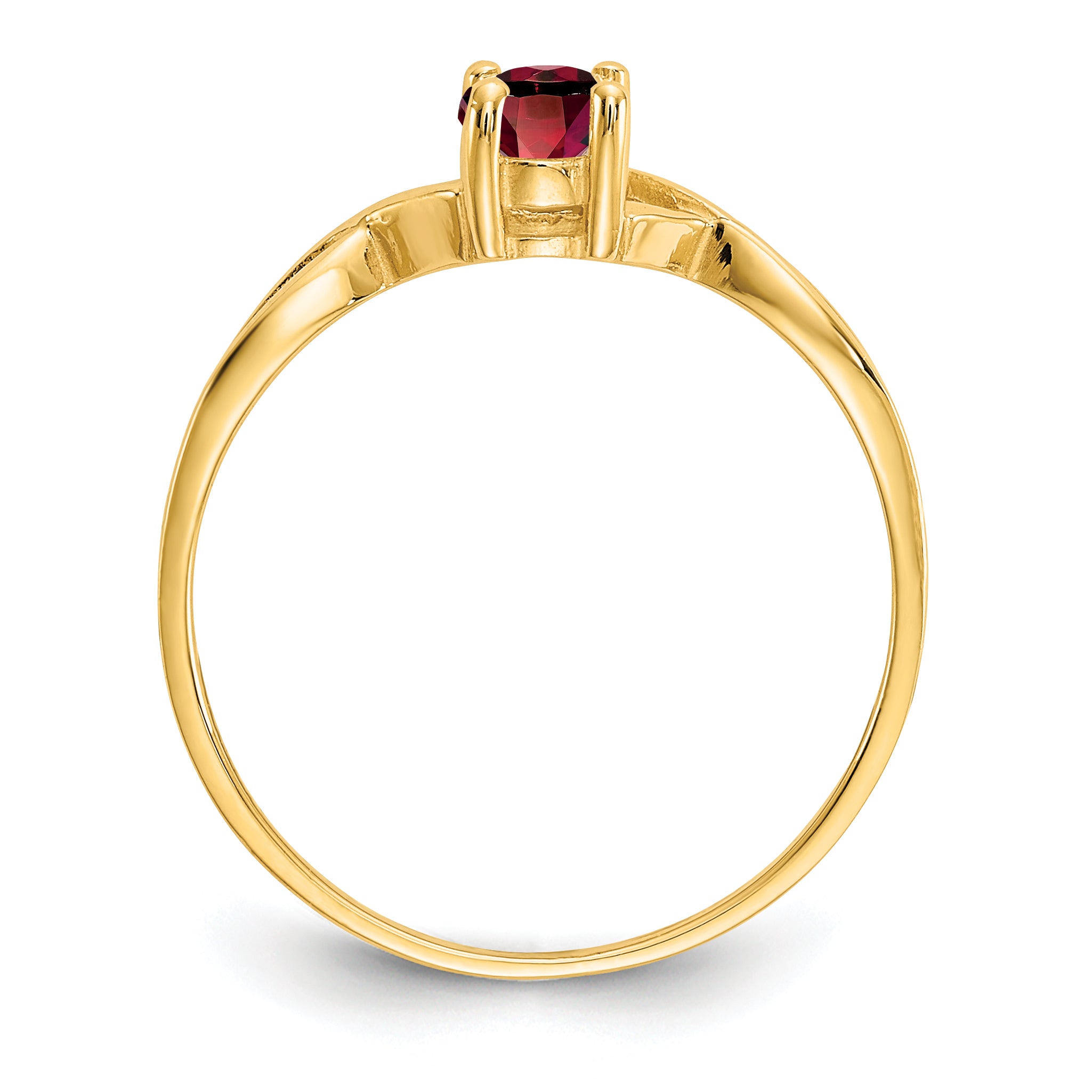 10k Polished Genuine Garnet Birthstone Ring